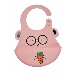 Babador de Silicone Com Pega Migalhas Animais RO - 1