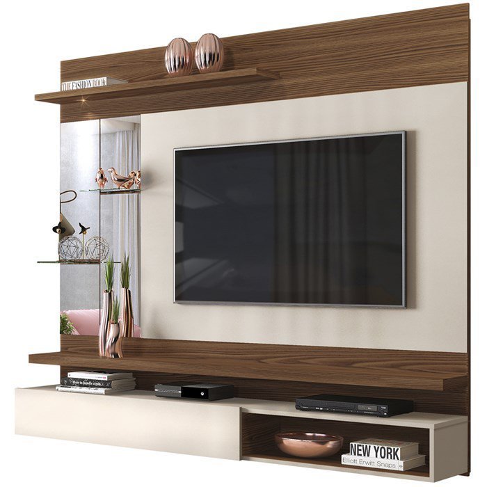 Painel Bancada Suspenso TV 55 Pol 20162 Caiena Creme Dj Moveis ...