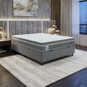 Ver imagem 2 de Cama Box Baú Colchão Casal Molas Ensacadas Euro In Up 138x188x67cm Cinza / Branco Probel