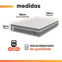 Ver imagem 4 de Cama Box Baú Colchão Casal Molas Ensacadas Euro In Up 138x188x67cm Cinza / Branco Probel