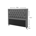 Ver imagem 2 de Painel de Cama Box Estofada Casal Baronesa Suede Marrom Taupe - Simbal
