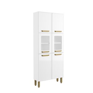 Armário de Aço 6 Portas 2 Vidros Branco Bella Bertolini