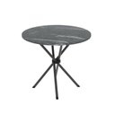 Ver imagem 4 de Conjunto de Jantar Mesa Tampo Redondo de Granito Topázio com 4 Cadeiras Sara Yescasa Prata/Preto Liso/Mart