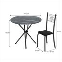 Ver imagem 3 de Conjunto de Jantar Mesa Tampo Redondo de Granito Topázio com 4 Cadeiras Sara Yescasa Prata/Preto Liso/Mart