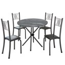 Ver imagem 2 de Conjunto de Jantar Mesa Tampo Redondo de Granito Topázio com 4 Cadeiras Sara Yescasa