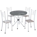 Ver imagem 2 de Conjunto de Jantar Mesa Tampo Redondo de Granito Topázio com 4 Cadeiras Sara Yescasa