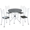 Ver imagem 2 de Conjunto de Jantar Mesa Tampo Redondo de Granito Topázio com 4 Cadeiras Sara Yescasa