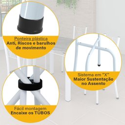 Conjunto de Jantar Mesa Tampo Redondo de Granito Topázio com 4 Cadeiras Sara Yescasa - 8