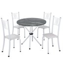 Ver imagem 2 de Conjunto de Jantar Mesa Tampo Redondo de Granito Topázio com 4 Cadeiras Sara Yescasa