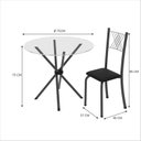 Ver imagem 3 de Conjunto de Jantar Mesa Tampo Redondo de Vidro Incolor com 4 Cadeiras Sara Yescasa Prata/Preto Liso/Mart