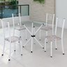 Conjunto de Jantar Mesa Tampo Redondo de Vidro Incolor com 4 Cadeiras Sara Yescasa - 1
