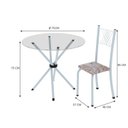 Ver imagem 3 de Conjunto de Jantar Mesa Tampo Redondo de Vidro Incolor com 4 Cadeiras Sara Yescasa