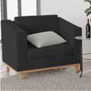 Ver imagem 3 de Kit Sofá 2 Lugares e 2 Poltronas Europa Suede Preto Doce Sonho Móveis