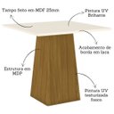 Ver imagem 3 de Mesa de Jantar de 4 Lugares Tampo Mdf Cantos Retos - Dora Nature / Off White