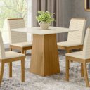 Ver imagem 1 de Mesa de Jantar de 4 Lugares Tampo Mdf Cantos Retos - Dora Nature / Off White