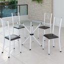 Ver imagem 1 de Conjunto de Jantar Mesa Tampo Redondo de Vidro Incolor com 4 Cadeiras Sara Yescasa