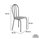 Ver imagem 3 de Conjunto Sala de Jantar Mesa Quadrada 70cm Tampo Granito com 4 Cadeiras Leia Preto/Imbuia/Ocre