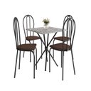Ver imagem 2 de Conjunto sala de Jantar Mesa Quadrada 70cm Tampo Granito com 4 Cadeiras Leia