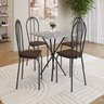 Conjunto sala de Jantar Mesa Quadrada 70cm Tampo Granito com 4 Cadeiras Leia - 1