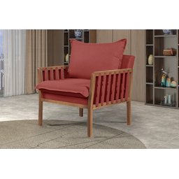 Poltrona Decorativa Jeniffer linho Terra Cota - 2