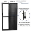 Ver imagem 3 de Porta Balcão de Alumínio 3 Folhas 210 X 120cm com Fechadura Linha 25