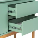 Ver imagem 7 de Buffet Aparador 2 Portas e 2 Gavetas MDF com Pés em Madeira Maciça Bento Yescasa Verde/Sálvia/Amêndoa