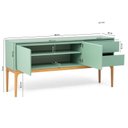 Ver imagem 5 de Buffet Aparador 2 Portas e 2 Gavetas MDF com Pés em Madeira Maciça Bento Yescasa Verde/Sálvia/Amêndoa