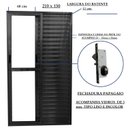 Ver imagem 3 de Porta Balcão de Alumínio 3 Folhas 210 X 150cm com Fechadura Linha 25