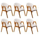 Ver imagem 1 de Kit 6 Cadeiras Sala de Jantar Premium com Braço Madeira Maciça Movellu Home