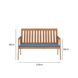 Conjunto Para Jardim 4 Peças 3 Poltronas 1 Mesa de Centro Família de Madeira Eucalipto Yescasa - 8