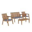 Ver imagem 3 de Conjunto Para Jardim 4 Peças 3 Poltronas 1 Mesa de Centro Família de Madeira Eucalipto Yescasa