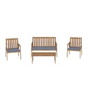 Ver imagem 2 de Conjunto Para Jardim 4 Peças 3 Poltronas 1 Mesa de Centro Família de Madeira Eucalipto Yescasa