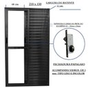 Ver imagem 3 de Porta Balcão de Alumínio 3 Folhas 210 x 160cm com Fechadura Linha 25 Preto Esquadrias Bergamo