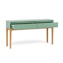 Ver imagem 6 de Aparador 2 Gavetas MDF com Pés de Madeira Maciça Bento Yescasa Verde/Sálvia/Amêndoa