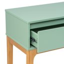 Ver mais imagens de Aparador 2 Gavetas MDF com Pés de Madeira Maciça Bento Yescasa Verde/Sálvia/Amêndoa