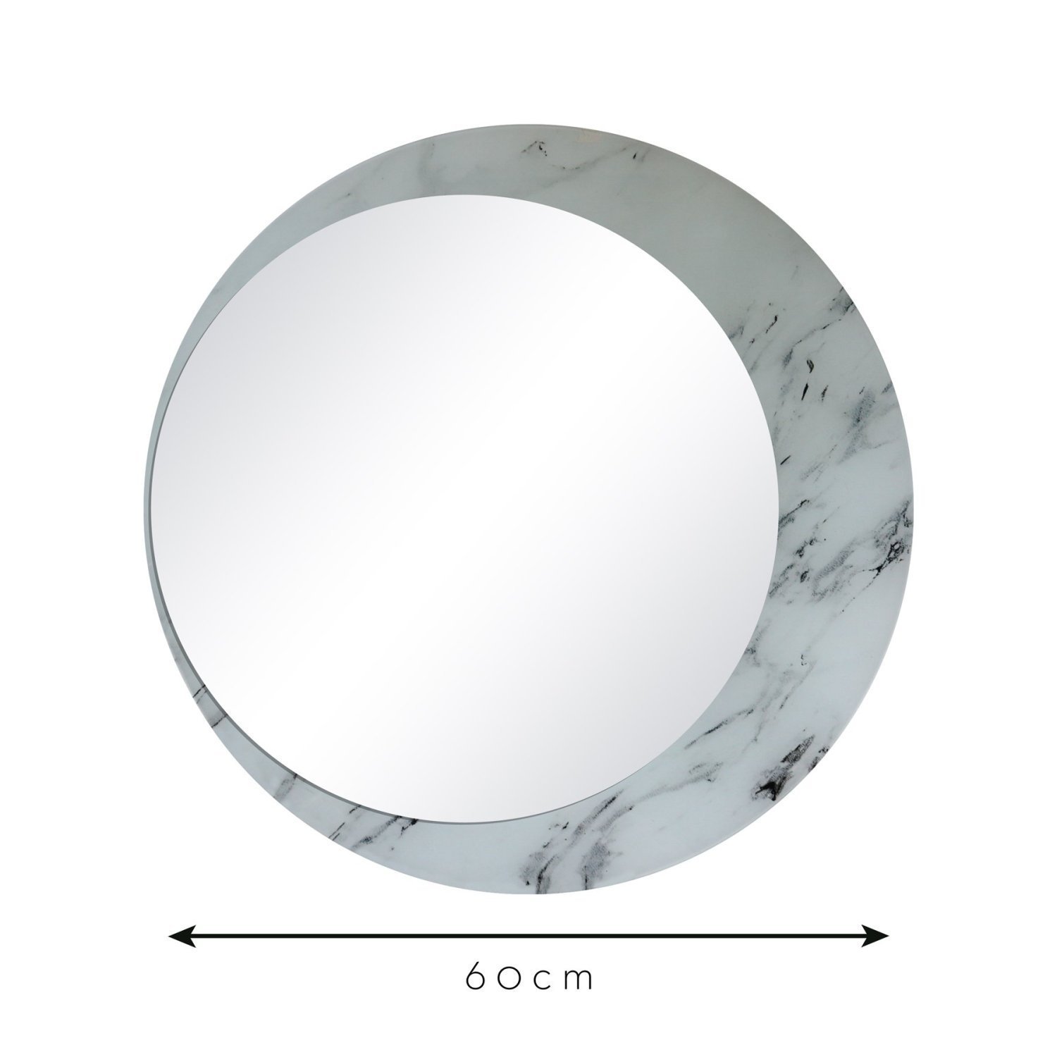 Espelho Decorativo Lateral Mármore 60cm Redondo Luna In House Decor - 4