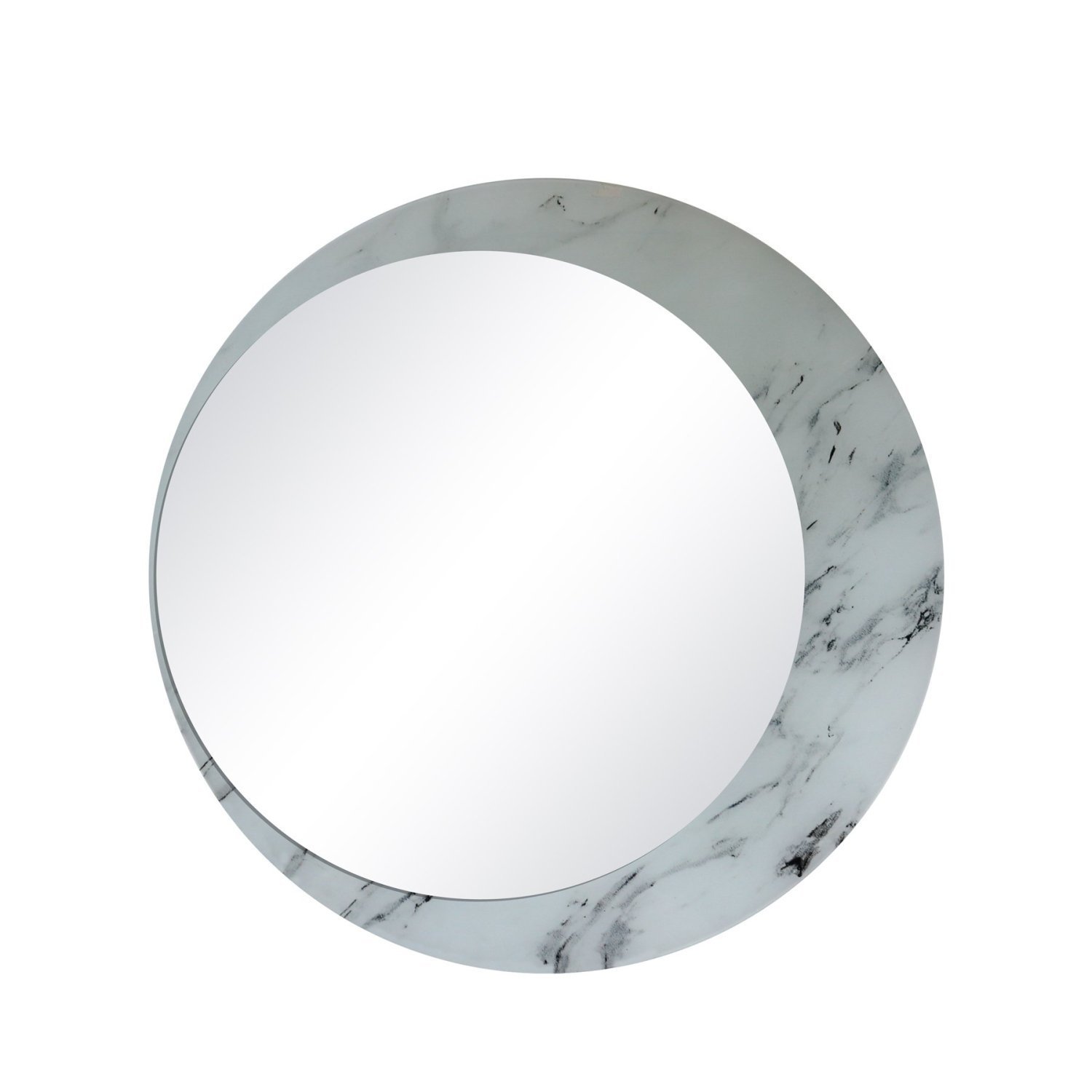 Espelho Decorativo Lateral Mármore 60cm Redondo Luna In House Decor - 1