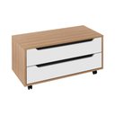 Ver imagem 1 de Balcão Gabinete 80cm com 2 Gavetas e Rodízio Bn3643 Amêndo/branco - Tecno