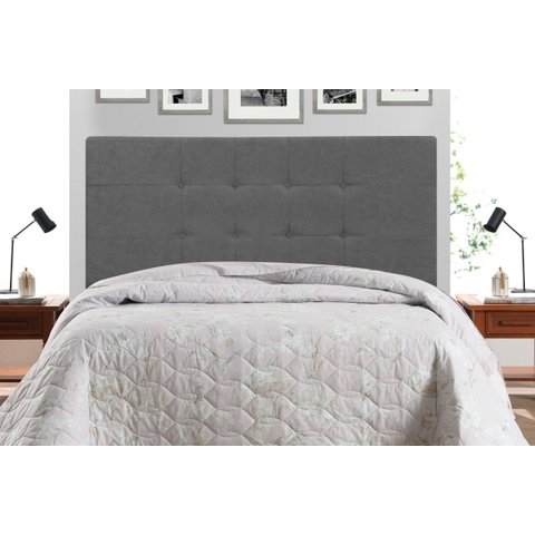 Cabeceira CasalQueen Jbe Moveis Barcelona 164cm Cinza Para Cama Box 158cm Decoração Quarto