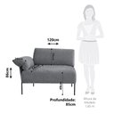 Ver imagem 4 de Sofá Modular Industrial com Braço Esquerdo Basileia 120cm Yescasa Veludo Tx Cinza Grafite