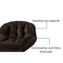 Ver imagem 3 de Poltrona Decorativa Califórnia Base de Madeira Giratória Veludo Marrom