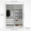 Ver imagem 3 de Guarda-roupa Modular 4 Portas 1014 Ilan Carvalho