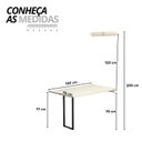 Ver imagem 3 de Mesa Dobrável Parede Retrátil MDF 120x75cm Branco