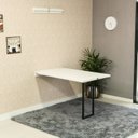 Ver imagem 1 de Mesa Dobrável Parede Retrátil MDF 120x75cm Branco