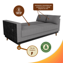 Ver imagem 3 de Sofá Cama 2 Lugares Esther Tecido Suede 203x95x90cm