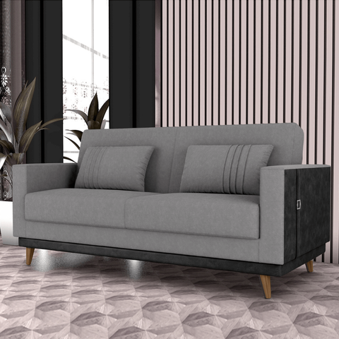 Sofá Cama 2 Lugares Esther Tecido Suede 203x95x90cm