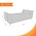 Ver imagem 6 de Sofá Cama 2 Lugares Esther Tecido Suede 203x95x90cm