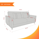 Ver imagem 5 de Sofá Cama 2 Lugares Esther Tecido Suede 203x95x90cm