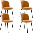 Ver imagem 1 de Kit 4 Cadeiras Sala de Jantar Estofada Gavi L02 Couríssimo Whisky - Lyam Decor