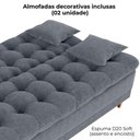 Ver imagem 6 de Sofa Cama 2 Lugares 185 Cm Duda Tecido Boucle F497 Cinza Milani Store Cinza
